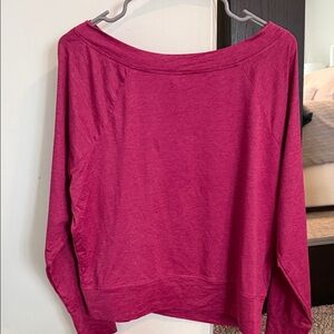 Zella Off-Shoulder Long Sleeve Top - Raspberry Pink